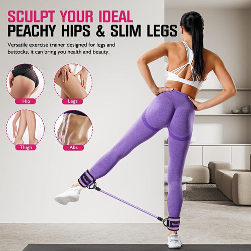 Resistance Bands with Cuffs, Ankle Straps for Glute & Leg Workouts